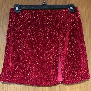 Amazing Lace Sparkling Ruby Mini Skirt
